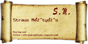 Straus Mátyás névjegykártya