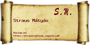 Straus Mátyás névjegykártya